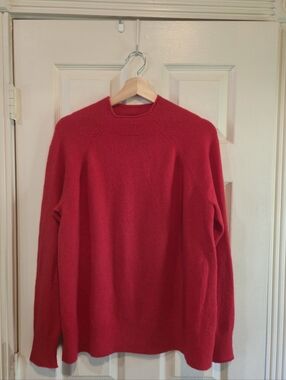 J.Crew Womens Large NWT Red Wool Alpaca Blend Crewneck Sweater Classic Preppy